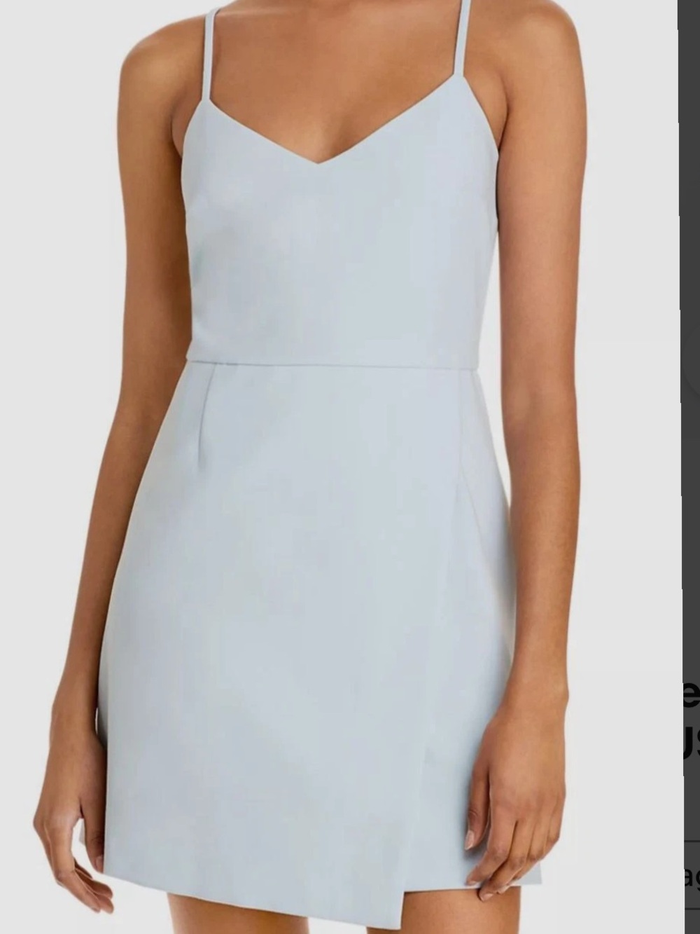 French Connection Light Blue Spaghetti Strap V-Neck Mini Dress Size 0 NWT